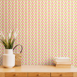 Hoopla Walls Retro Flower Rose/Apple Wallpaper - HWA1171W