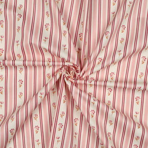 Tissu popeline de coton Flora - Rose