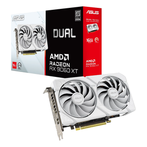 ASUS DUAL AMD Radeon RX 9060 XT White Edition 16GB GDDR6 Graphics Card - 90YV0LG3-M0NA00