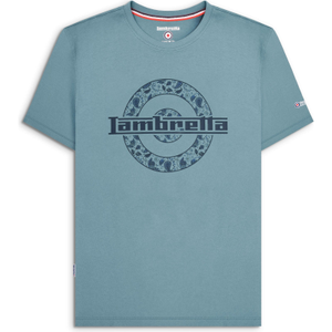 Lambretta Mens Paisley Logo Crew Neck T-Shirt - L / Smoke Blue