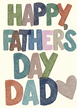 Moonpig Watercolour Typography Father's Day Card