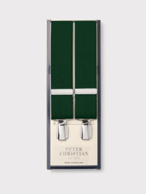 Plain Green Braces with Silver Clips