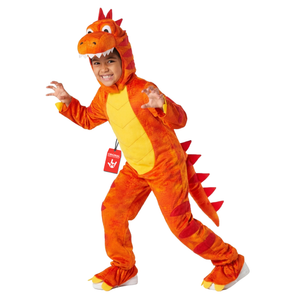 Kids Orange T-Rex Dinosaur Costume - 4-6 yrs