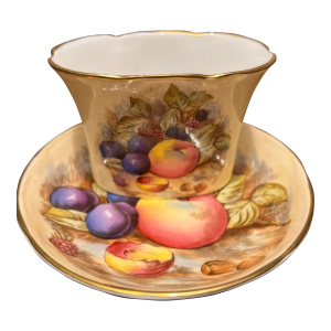 1950s Aynsley HandPainted Toothpick Holder & Matching Saucer Set- a Pair