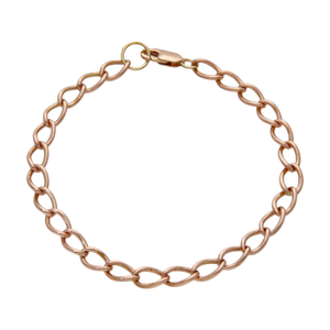 Pre-Owned 9ct Rose Gold 7.75" Curb Bracelet