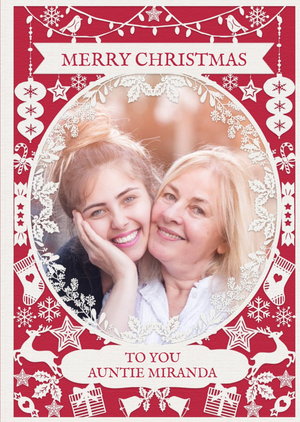 Moonpig Paper Frames Photo Upload Christmas Card Merry Christmas To You Auntie