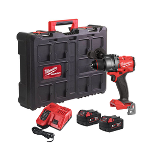 Milwaukee M18FPD3-502P 18V FUEL Brushless Combi Drill, Kit - 2x 5Ah Batteries, Charger & PACKOUT Case