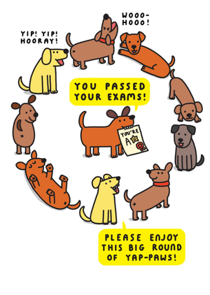 Moonpig You Passed Your Exams Cartoon Dogs Congratulations Card