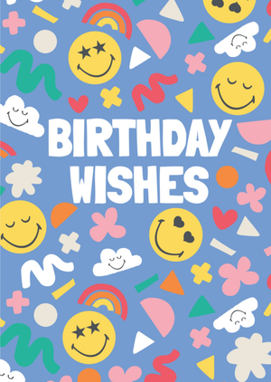 Moonpig Smileyworld Colourful Smiley Pattern Birthday Card