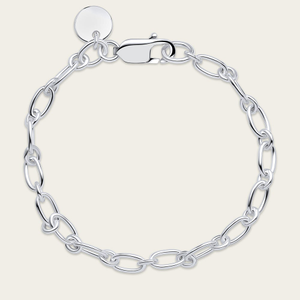 Portrait Series 1 Silver Long Link Chain Bracelet
