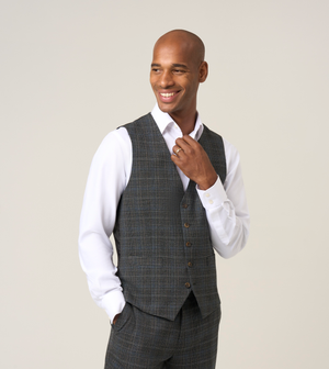 Margrave Suit Waistcoat Charcoal Grey Check