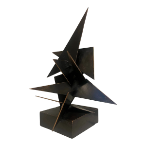 1980s, Marcello Mancuso (1965-), Postmodern, Bronze Abstract Geometric Sculpture, Signed, Dated