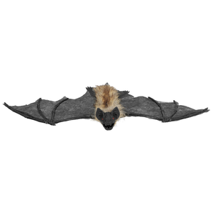 Black Hairy Bat Halloween Decoration 39cm