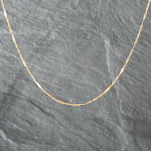 Pre-Owned 9ct Yellow Gold Bar And Twist 18 Inch Chain 41021600