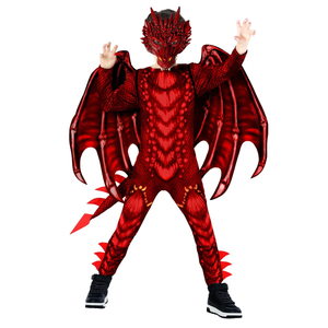 Kids Dragon Jumpsuit Costume Red S