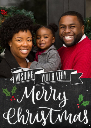 Moonpig Chalkboard Wishing You A Very Merry Christmas Photo Upload Christmas Card