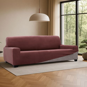 REGAL MILLS EASYSTRETCH VELVET BORDEAUX 3 Seater Sofa Cover