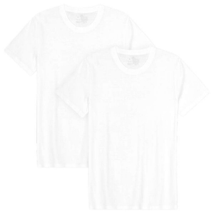 Mens Modal Crew Neck 2 Pack T-Shirt (Pure White)