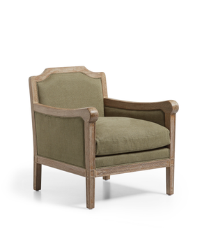 Camaret Linen Armchair - Dark Lichen