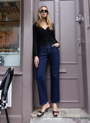 Kim Straight Leg Mid Rise Jeans - UK 08 | EU 34 | US 04 / Dark Denim
