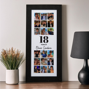 Custom 18th Birthday Gift Picture Collage with Name and Age