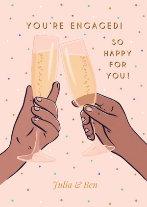 Moonpig Editable Champagne Flutes Engagement Card