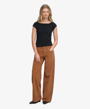 Mid Rise Baggy Corduroy Trousers