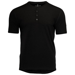 Herren Merino Henley T-Shirt (Schwarz)