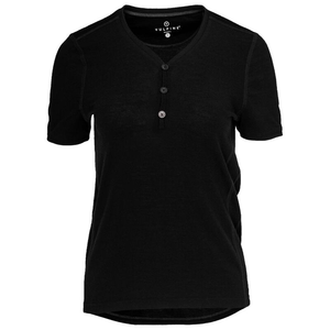 T-Shirt Merino Henley Femme (Noir)