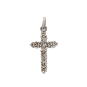 Pre-Owned 9ct White Gold 0.75ct Diamond Cross Pendant