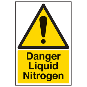 Danger Liquid Nitrogen - Portrait 300 x 400 mm - Self Adhesive Vinyl