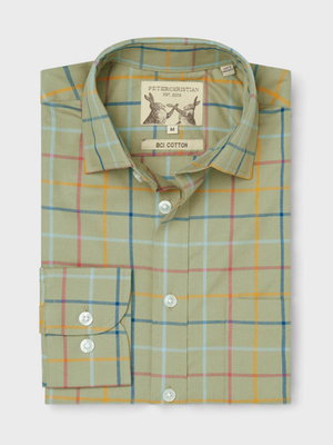 Green Check Colourful Tattersall Cotton Shirt