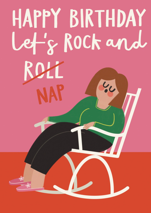 Moonpig Let's Rock And Nap Funny Hand-Drawn Birthday Card
