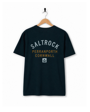 Perranporth Mens Location T-Shirt in Blue