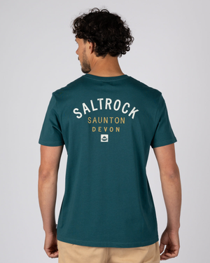 Saunton Mens Location T-Shirt in Teal