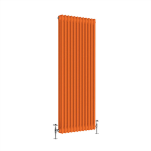 Bright Orange Column Radiator Vertical