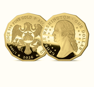 The 2026 13-Sided George Washington 24k Gold $1