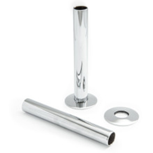 Radiator Pipe Covers 130mm Long - Chrome (Pair)