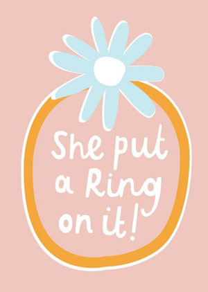 Moonpig Typographic Engagement Card She Put A Ring On It
