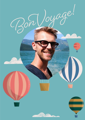Moonpig Neil Clark Photo Upload Hot Air Balloons Leaving Card