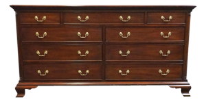 Henkel Harris Genuine Solid Mahogany Traditional 66" Double Dresser