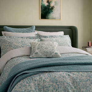 Celina Duvet Cover SET, Celadon & Olive