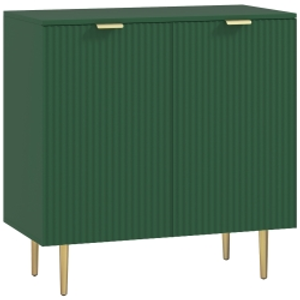 HOMCOM Aparador de cocina mueble de almacenamiento con 2 puertas estante regulable pies metálicos elevados 80 x 40 x 80 cm verde oliva