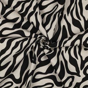 Toile de coton canvas Animal - Noir