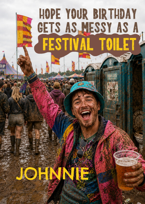 Moonpig Hope Your Birthday Gets As Messy As A Festival Toilet Funny Face Swap Card
