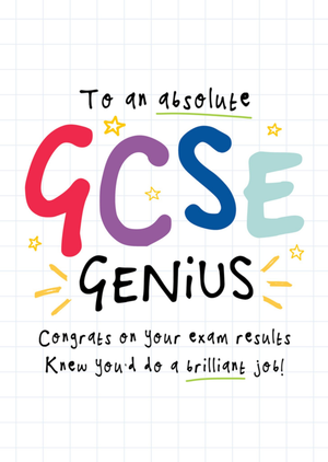 Moonpig Gcse Genius Congrats On Your Exam Results Card
