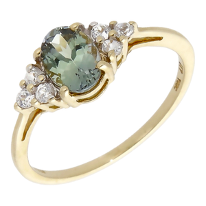 Pre-Owned 9ct Yellow Gold Alexandrite & CZ Dress Ring