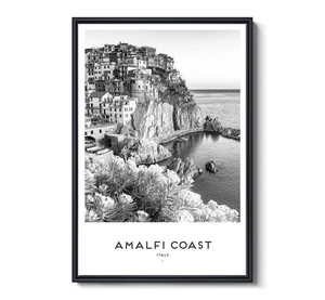 Amalfi Coast Black And White