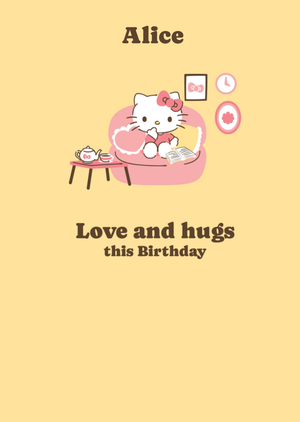 Moonpig Hello Kitty Love And Hugs Birthday Card