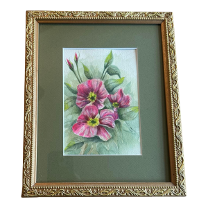 Framed Original Watercolor Botanical by Nancy Smith